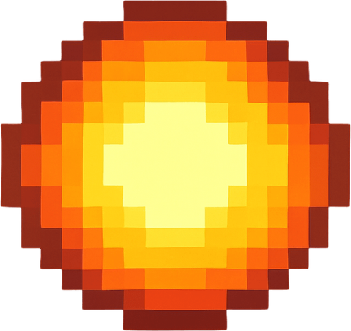 bola de luz de pixeles.
In-Game asset.  2d.  High contrast.  No shadows