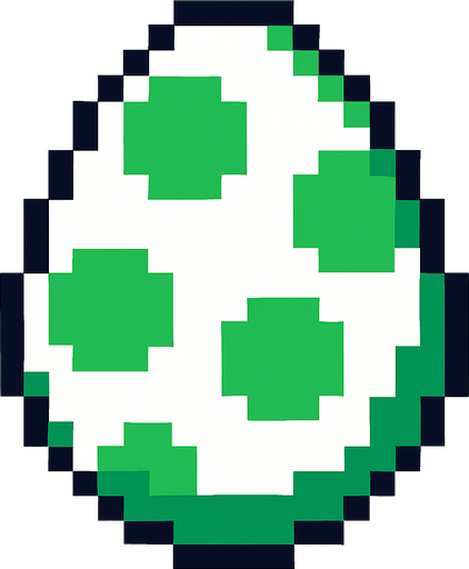 8 bit style dinosaur egg.
2d.  High contrast.  No shadows. 8 bit