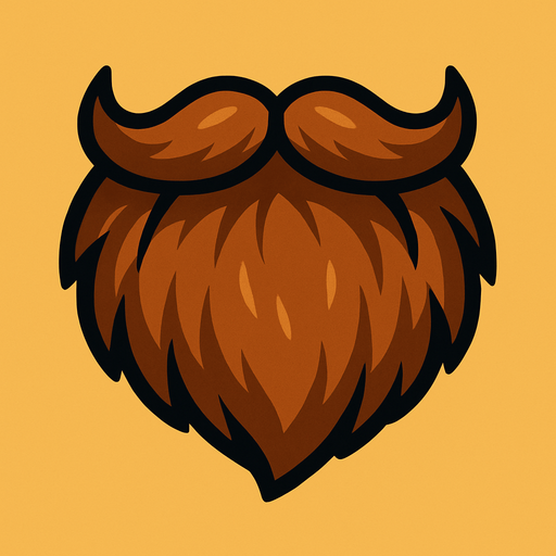 brown beard.
In-Game asset.  2d.  High contrast.  No shadows