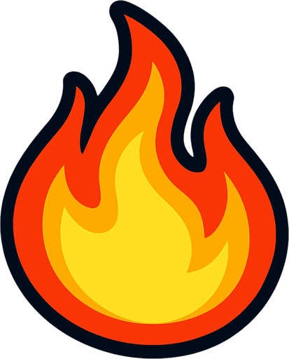 Flame.
In-Game asset.  2d.  High contrast.  No shadows