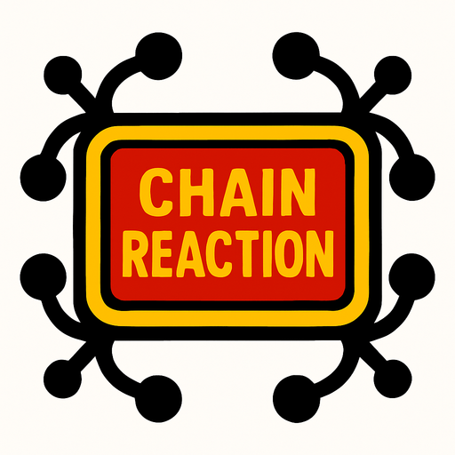 Chain reaction button.
In-Game asset.  2d.  High contrast.  No shadows