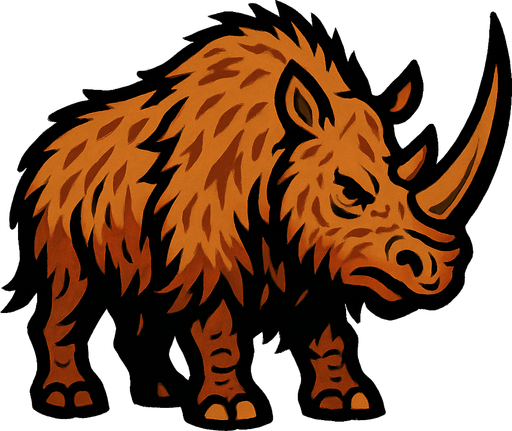 Wooly Rhino.
In-Game asset.  2d.  High contrast.  No shadows