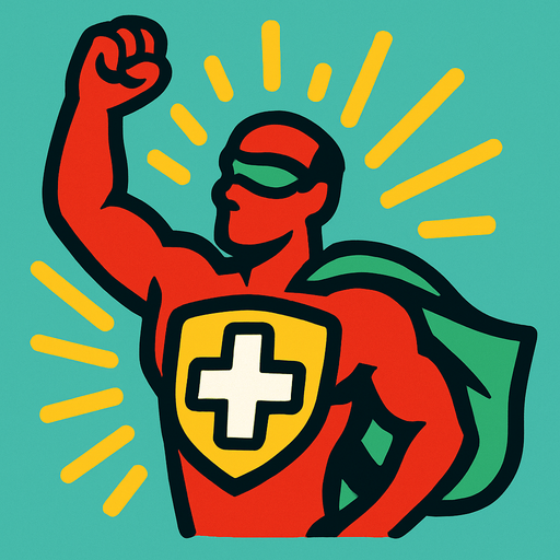 Superhero heal.
In-Game asset.  2d.  High contrast.  No shadows