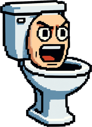 Skibidi toilet.
In-Game asset.  High contrast.  No shadows