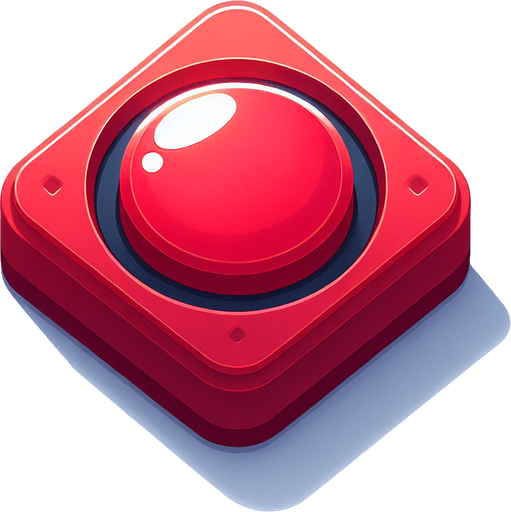 A red button.
Single Game Texture.  In-Game asset.  2d.  Blank background.  High contrast.  No shadows