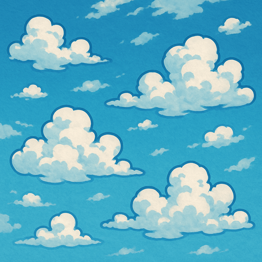 lightly cloudy, detailed sky.
In-Game asset.  2d.  High contrast.  No shadows