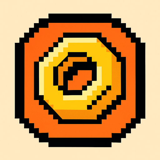 Una tuerca pixelar como boton.
In-Game asset.  2d.  High contrast.  No shadows
