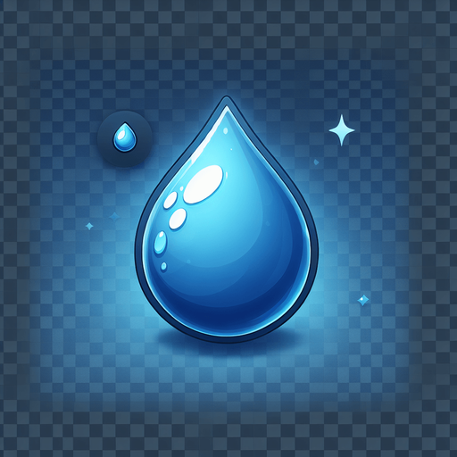water drop
Single Game Texture.  In-Game asset.  2d.  Blank background. No shadows