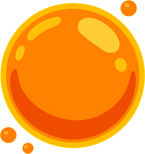a orange water bubble.
In-Game asset.  2d.  High contrast.  No shadows