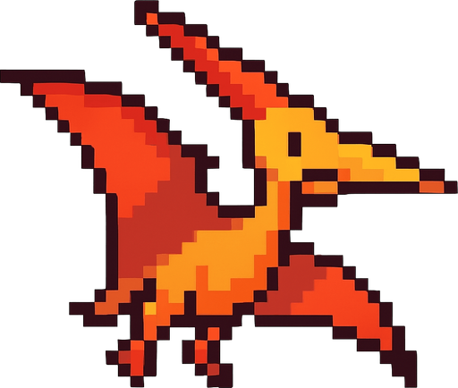 Pteranodon pixel.
In-Game asset.  2d.  High contrast.  No shadows