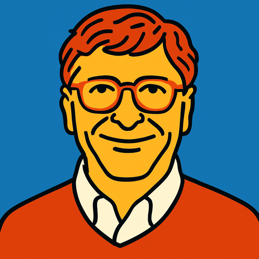 Bill Gates.
In-Game asset.  2d.  High contrast.  No shadows