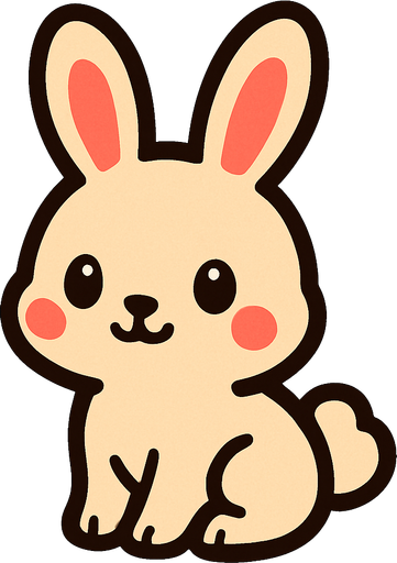 a cute little bunny.
In-Game asset.  2d.  High contrast.  No shadows