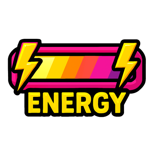 Barra de energía llamativa.
In-Game asset.  2d.  High contrast.  No shadows