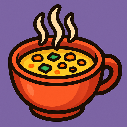 Soupe.
In-Game asset.  2d.  High contrast.  No shadows