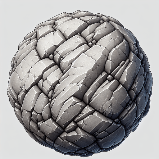 A small stone Single Game Texture. In-Game asset. 2d. Blank background. High contrast. No shadows.