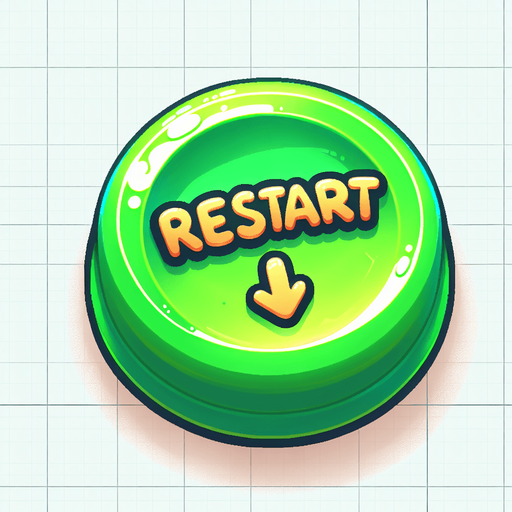 Green button with a text saying "RESTART". cartoon font.
Single Game Texture. In-Game asset. 2d. Blank background. High contrast. No shadows.