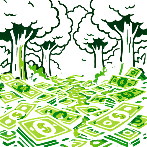 para ile kaplı orman.
In-Game asset.  2d.  High contrast.  No shadows