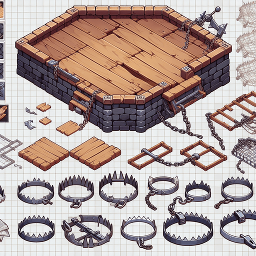 A trap.
Single Game Texture. In-Game asset. 2d. Blank background. High contrast. No shadows.