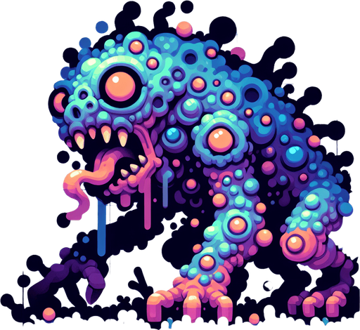 monster.
Single Game Texture.  In-Game asset.  2d.  Blank background.  High contrast.  No shadows