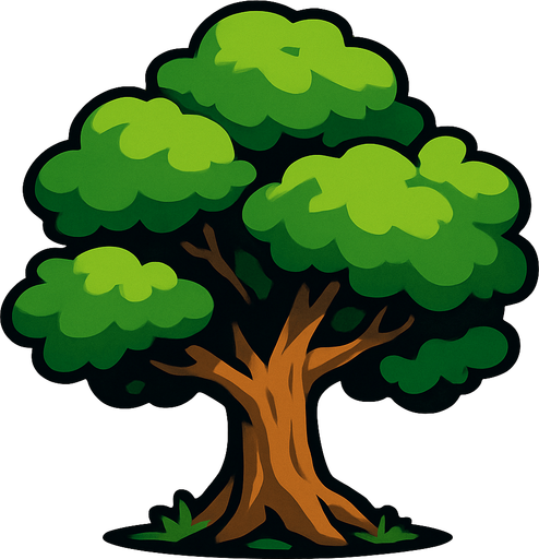 ağaç.
In-Game asset.  2d.  High contrast.  No shadows