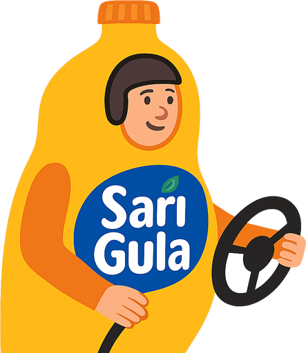 a fanta costume driver but fanta costume named "sarı gula"
. No background. Transparent background. Blank background. No shadows. 2d. In-Game asset. flat