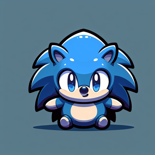 Baby Sonic.
Single Game Texture. In-Game asset. 2d. Blank background. High contrast. No shadows.