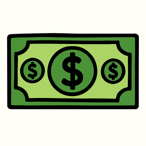 dollar paper.
In-Game asset.  2d.  High contrast.  No shadows