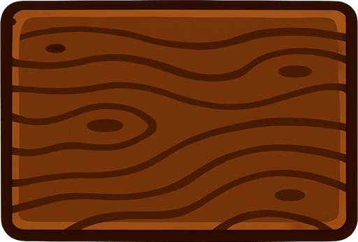 Rectángulo de madera color café.
In-Game asset.  2d.  High contrast.  No shadows