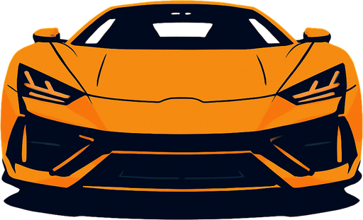 cool luxury sports car bumper view looking up.
In-Game asset.  2d.  High contrast.  No shadows