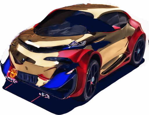 in red and blue colour with gold tyre