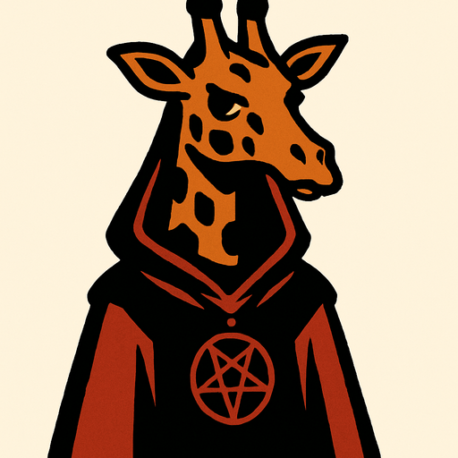 cultist girrafe.
In-Game asset.  2d.  High contrast.  No shadows