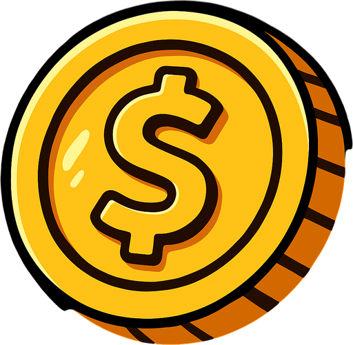 Coin.
In-Game asset.  2d.  High contrast.  No shadows