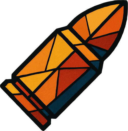 kübizm tarzında düz bir mermi.
In-Game asset.  2d.  High contrast.  No shadows