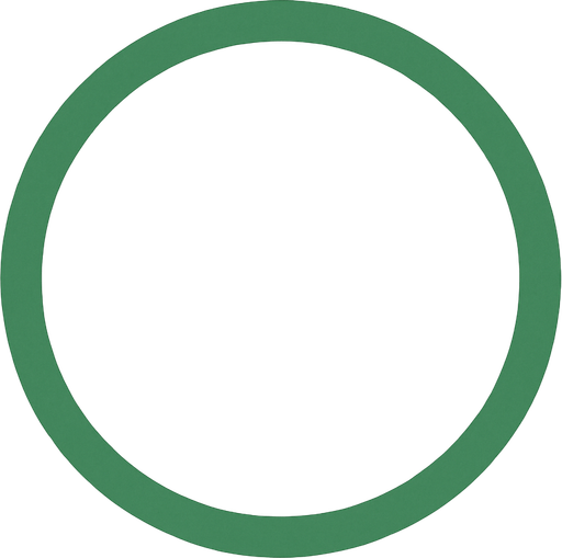 Simple green ringline with transparent inner. Front view