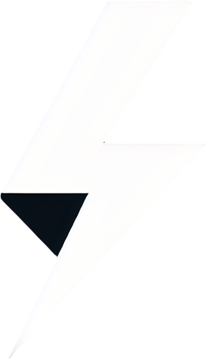 plain white lightning icon. black background