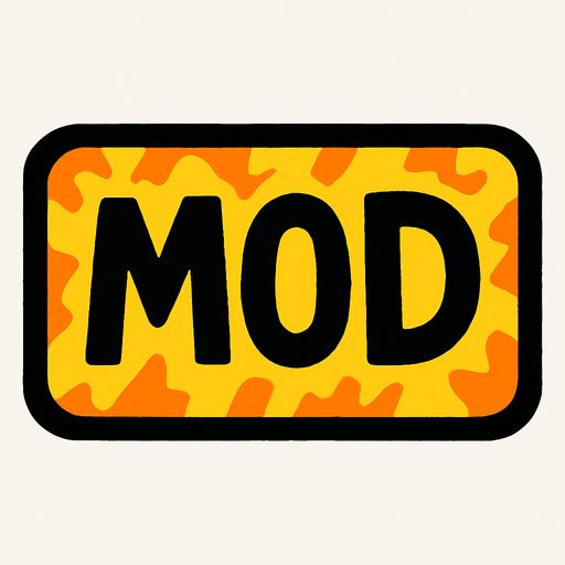 Mod butonu tasarla böyle tarz olsun.
In-Game asset.  2d.  High contrast.  No shadows