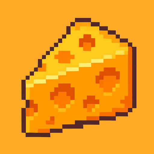 pixel art chedar.
In-Game asset.  2d.  High contrast.  No shadows