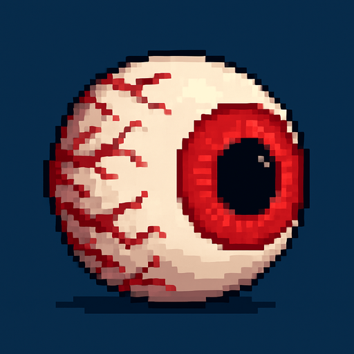Pixel art 2 d high quality red eyeball. side wiev
In-Game asset.  2d.  High contrast.  No shadows