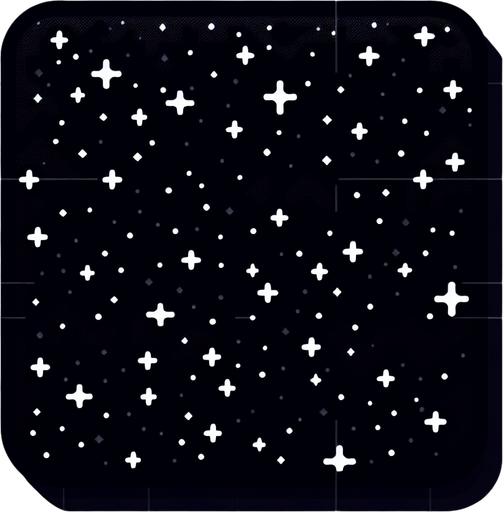 Чёрный фон с редкими малениким звездочками.
Single Game Texture. In-Game asset. 2d. Blank background. High contrast. No shadows.