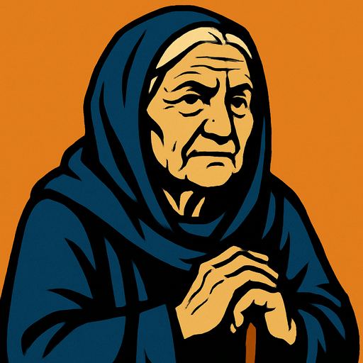 old woman.
In-Game asset.  2d.  High contrast.  No shadows