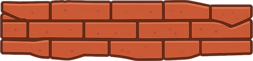 ladrillos. No background. Transparent background. Blank background. No shadows. 2d. In-Game asset. flat