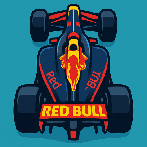 formula one race car 2d redbull vertical.
In-Game asset.  2d.  High contrast.  No shadows