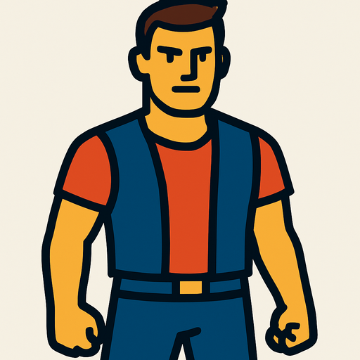 human.
In-Game asset.  2d.  High contrast.  No shadows