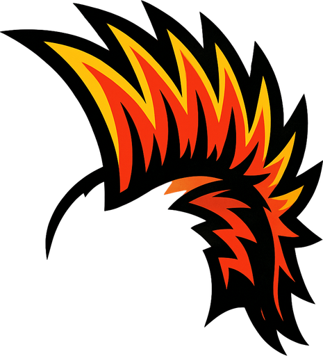 Mohawk with no head.
In-Game asset.  2d.  High contrast.  No shadows
