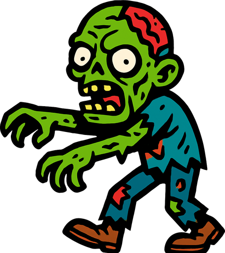 Zombie.
In-Game asset.  2d.  High contrast.  No shadows