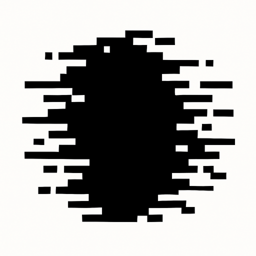 Un glitch negro.
In-Game asset.  2d.  High contrast.  No shadows. Píxel art