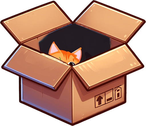 cute ginger cat peeking from a box.