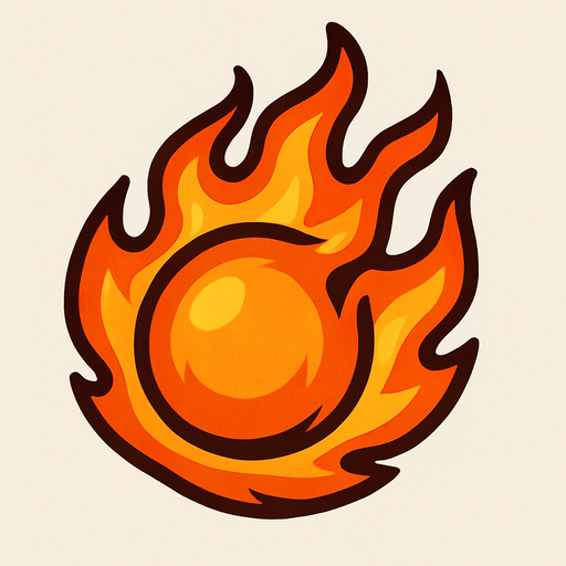 Fire ball.
In-Game asset.  2d.  High contrast.  No shadows