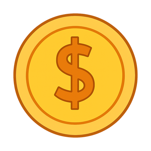 Standart coin. No background. Transparent background. Blank background. No shadows. 2d. In-Game asset. flat