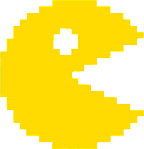 Pac man.
In-Game asset.  2d.  High contrast.  No shadows